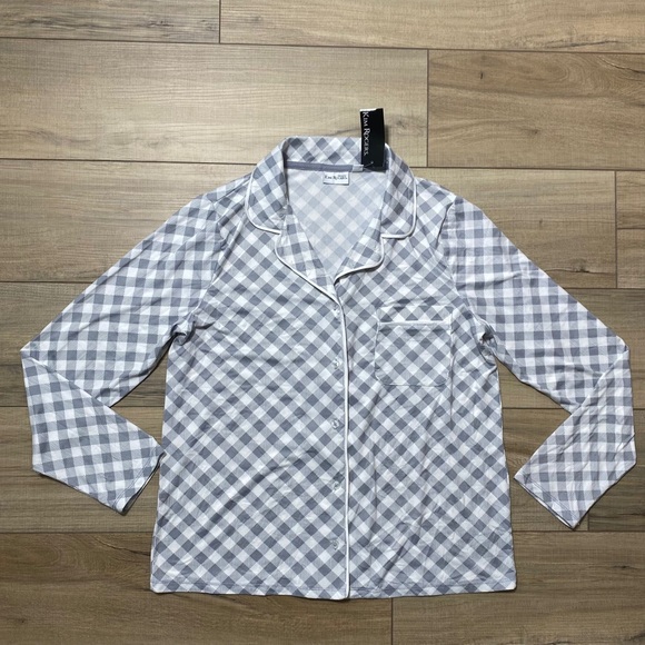 Kim Rogers Other - Kim Rogers Intimates Womens Shepard Check Pattern Button Up Pajama Top Small